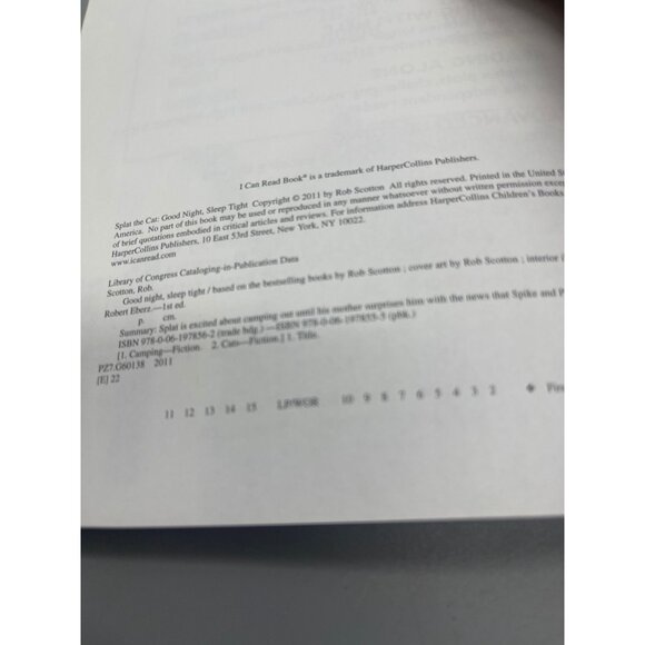 Splat the Cat Good Night, Sleep Tight Book copyright 2011 32 pg READ - Picture 5 of 5